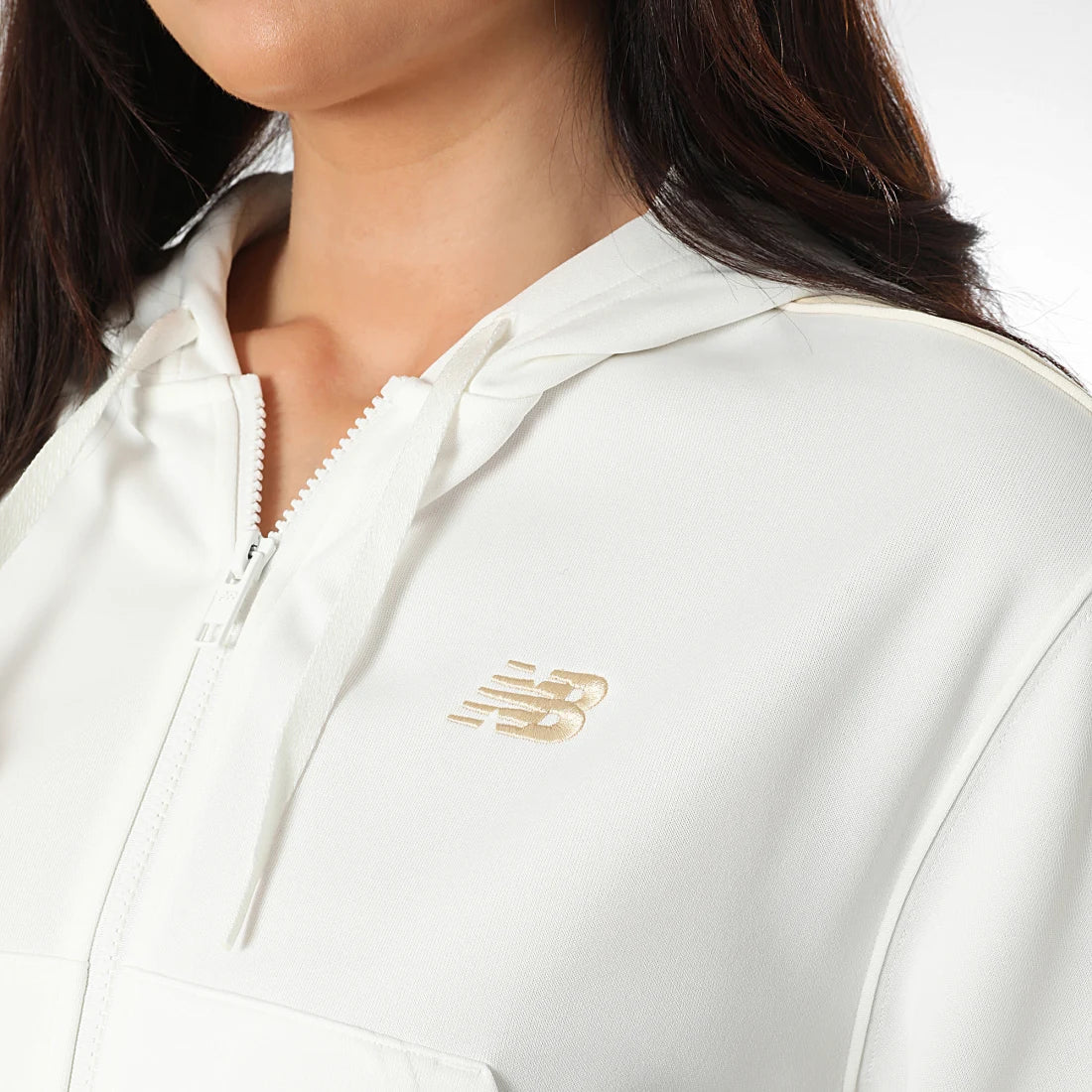 Sweat Capuche Zippé A Bandes Crop